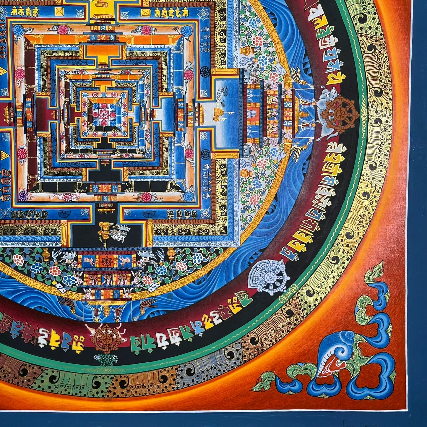 Purely hand-painted Mandala Thangka, hand-painted with mineral raw materials, not afraid to zoom in and see it carefully