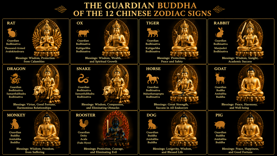 The 12 Zodiac Signs and Their Guardian Buddhas