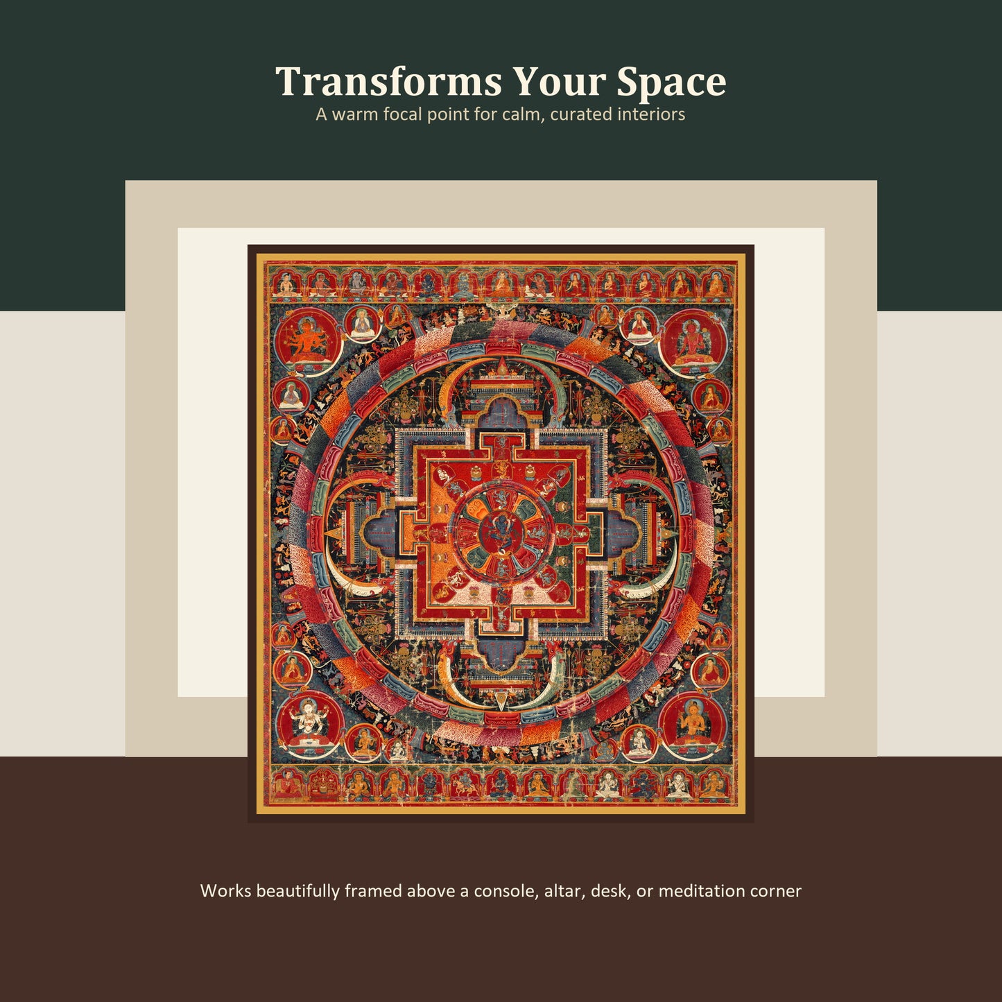 Museum-Grade Tibetan Thangka: The Sacred Mandala of Enlightened Deities