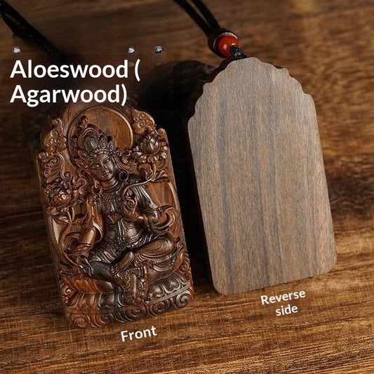 Green tara agarwood pendant pendant genuine authentic necklace keep safe gift