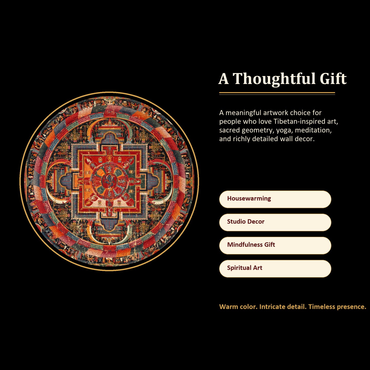 Museum-Grade Tibetan Thangka: The Sacred Mandala of Enlightened Deities