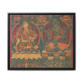 Green Tara White Tara Tibetan Buddhist Thangka  Matte Canvas Framed Art Print