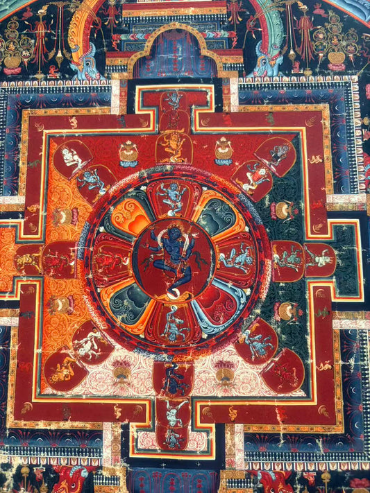 Museum-Grade Tibetan Thangka: The Sacred Mandala of Enlightened Deities