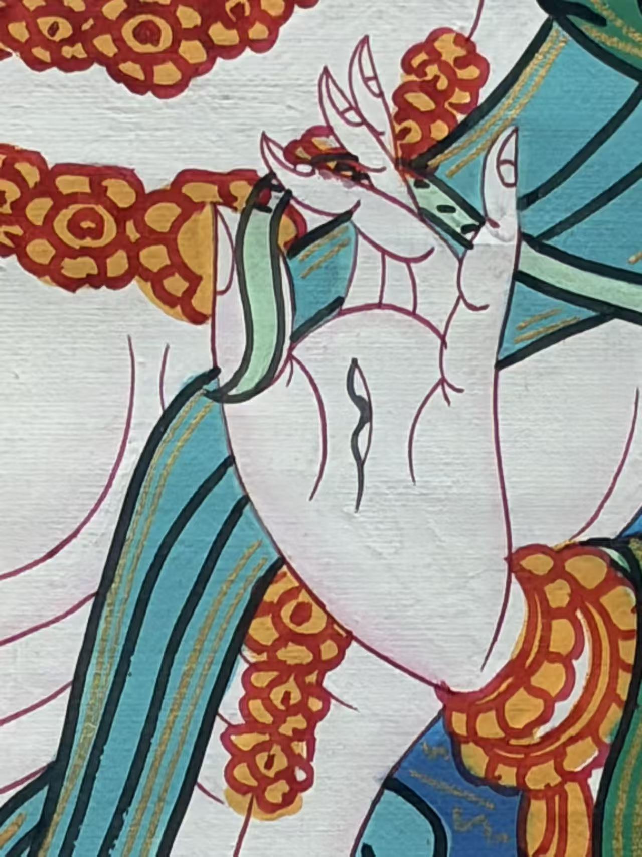 White Tara Hand-Painted Thangka