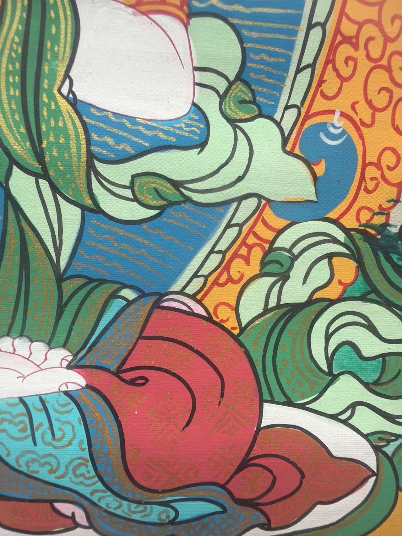 White Tara Hand-Painted Thangka