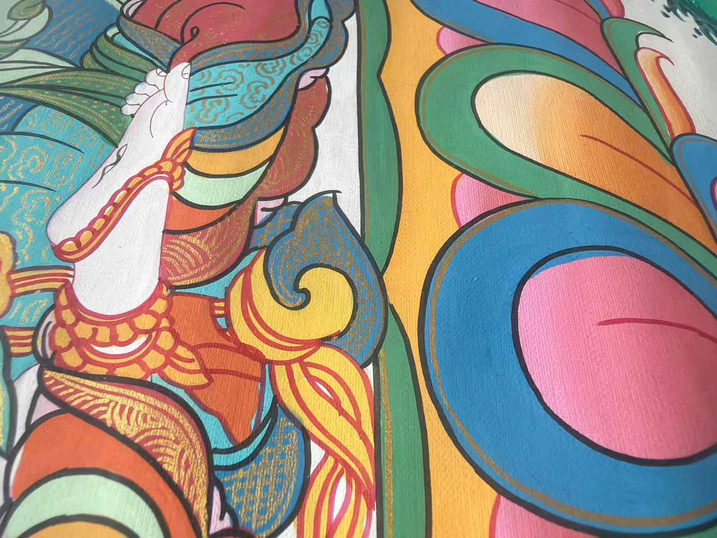 White Tara Hand-Painted Thangka