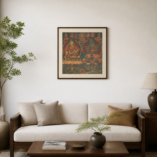 Green Tara White Tara Tibetan Buddhist Thangka Museum-Grade Giclée Print