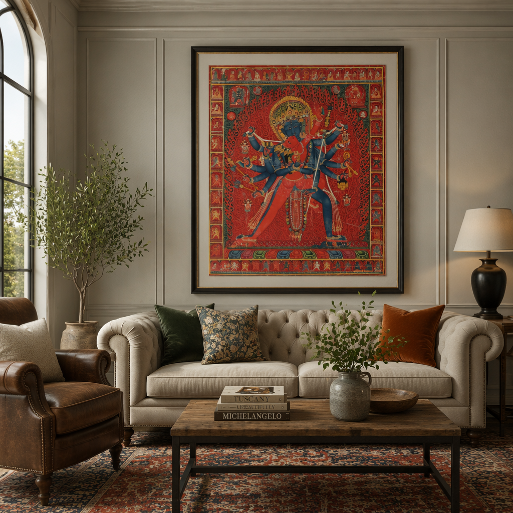 15th Century Rare Sakya Thangka Chakrasamvara • Museum Quality Print 50×60cm | Fade-proof Archival Ink