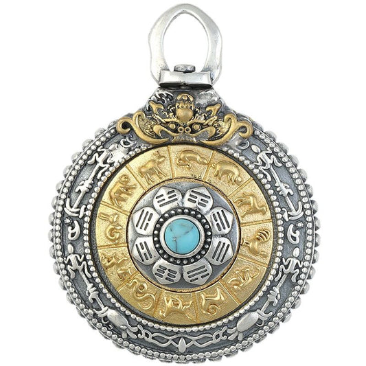 Tibetan manjusri nine palaces bagua card pendant pendant rotating zodiac sign zodiac year old nine doors genuine