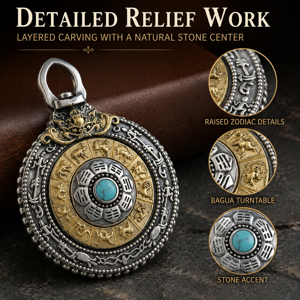 Tibetan manjusri nine palaces bagua card pendant pendant rotating zodiac sign zodiac year old nine doors genuine