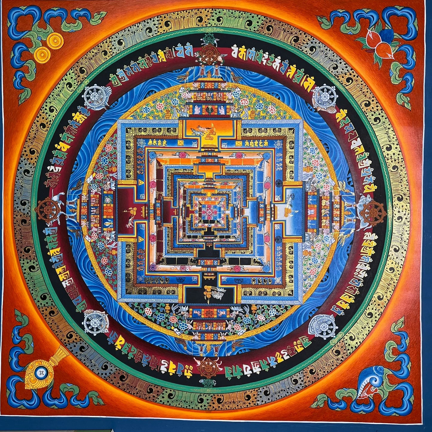 Purely hand-painted Mandala Thangka, hand-painted with mineral raw materials, not afraid to zoom in and see it carefully