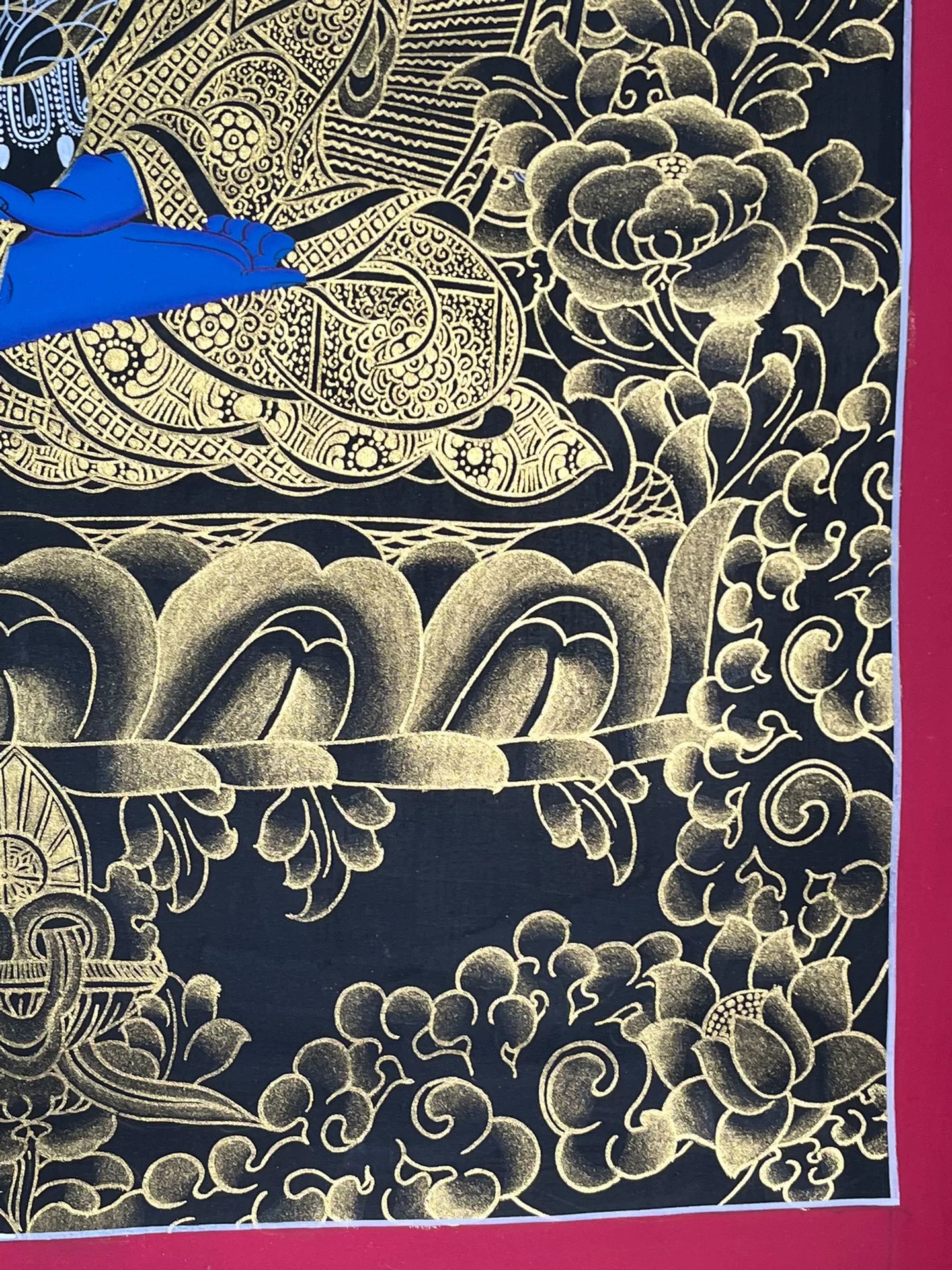 Nepalese master's pure handmade medicine buddha thangka, hand-painted with mineral raw materials, dignified and kind face