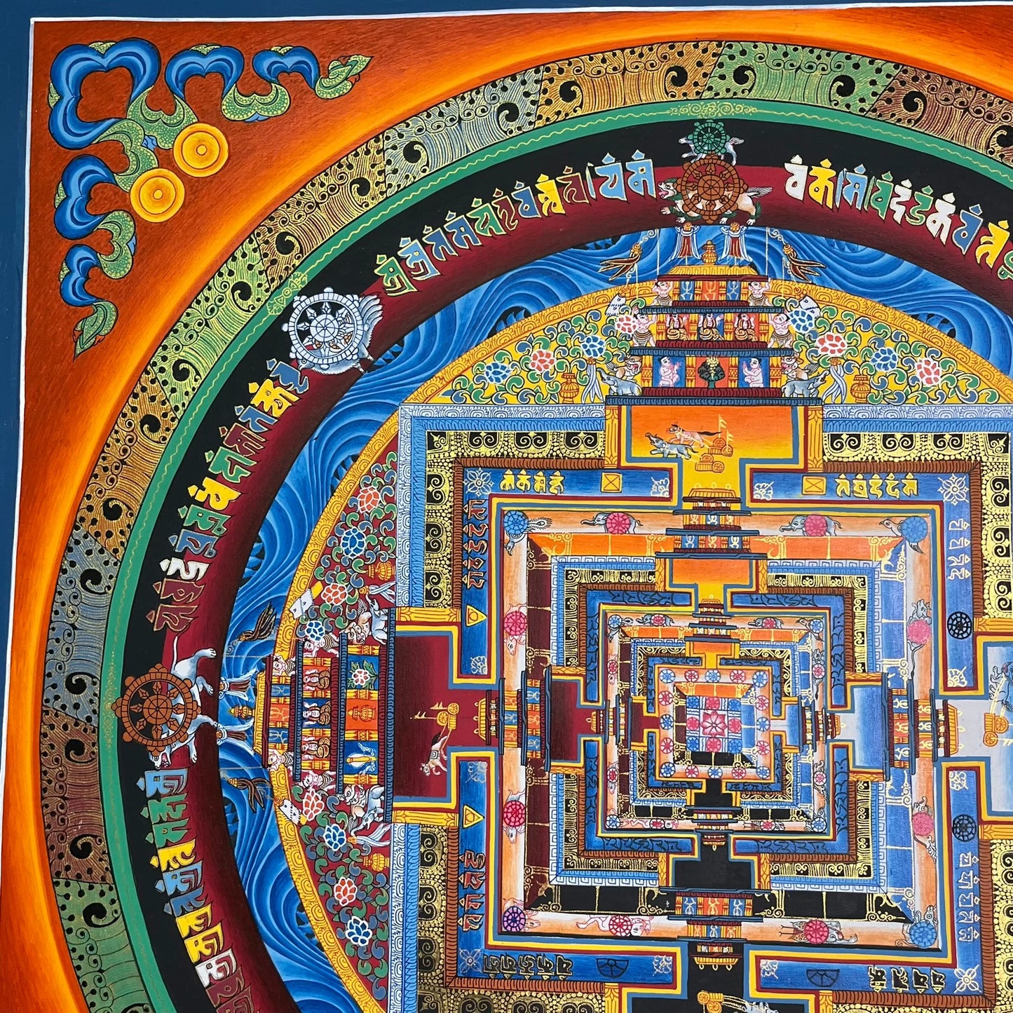 Purely hand-painted Mandala Thangka, hand-painted with mineral raw materials, not afraid to zoom in and see it carefully