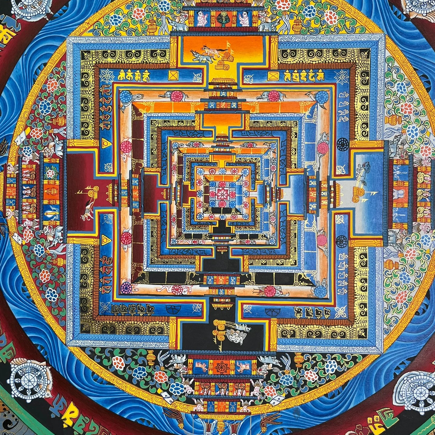Purely hand-painted Mandala Thangka, hand-painted with mineral raw materials, not afraid to zoom in and see it carefully
