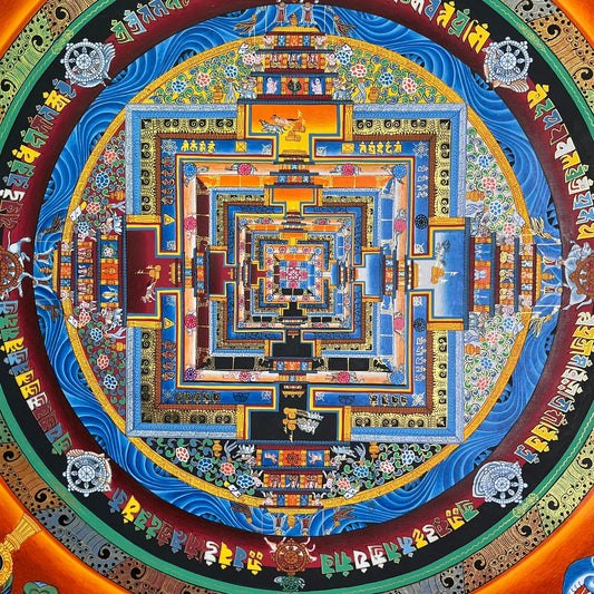 Purely hand-painted Mandala Thangka, hand-painted with mineral raw materials, not afraid to zoom in and see it carefully