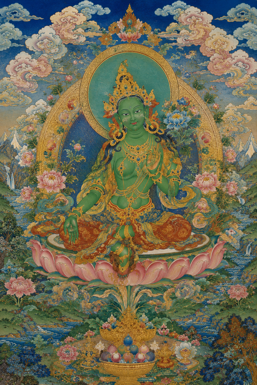 Green Tara （ Giclée Canvas Art Reproduction）
