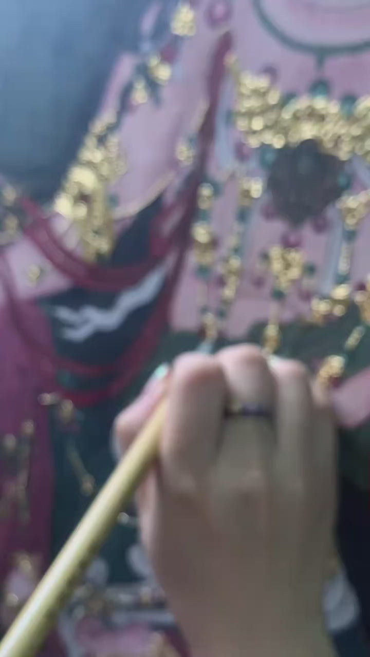Every golden line is painted by hand