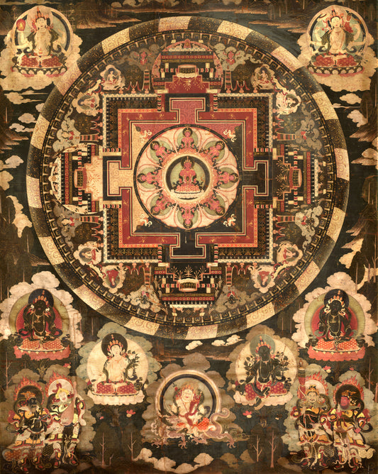 Dark Sacred Mandala Thangka